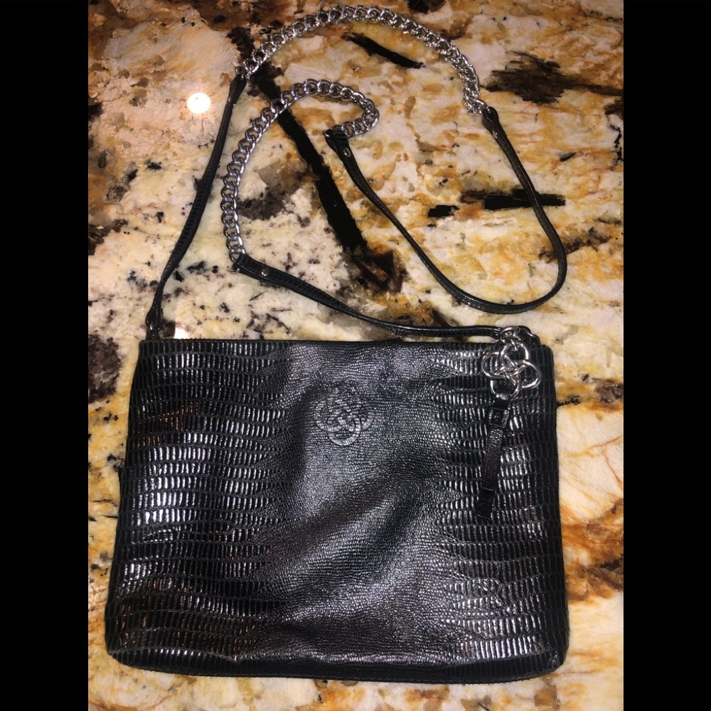 Stella & Dot black leather cross body bag